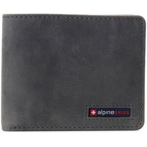Alpine Swiss Mens Genuine Leather RFID Safe Bifold Wallet Passcase 2 ID Windows
